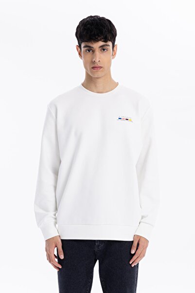 GMG FIRENZE Ανδρικό φούτερ με λαιμόκοψη εφαρμοστό με τύπωμα