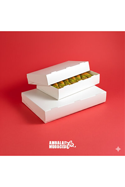 Ambalaj Modacısı ÇOK AMAÇLI KUTU BAKLAVA KUTUSU 500 G'LIK 25 ADET ( 26X17X4 CM )
