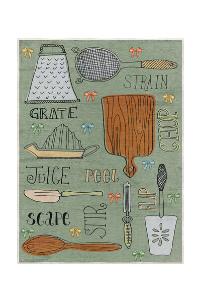 Homefesto Mutfak Halısı, Yıkanabilir Şönil, Kaymaz Dokuma Taban, Leke Tutmaz,...