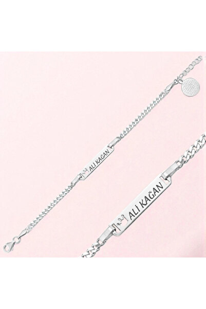 LITTLELUXE 925 Ayar Gümüş Erkek Bebek Künyesi, İsimli Bebek Künyesi, Ayetel Kürsi Dualı Gümüş Bebek Künyesi