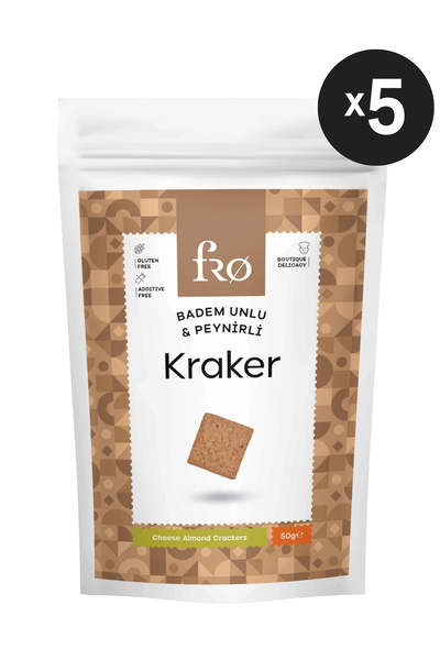 FRO 5'li Badem Unlu Peynirli Kraker Glutensiz Doyurucu Sağlıklı Katkısız Atıştırmalık