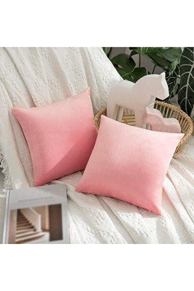 Soyoe Throw Pillow Cover Special Design Set of 2 Soft Textured Pink Colored G...