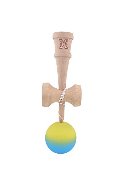 Flippy Kendama X original, jucărie profesională, Flippy, 18 cm, gradient galben/albastru
