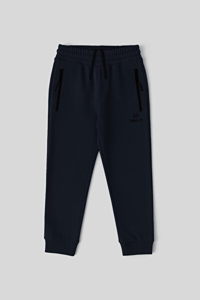 TOMMY LIFE Lacivert Fermuarlı Standart Fit İnce Erkek Çocuk Eşofman Alt - 64042