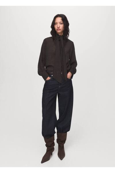 MANGO Woman Fularlı dokulu bluz