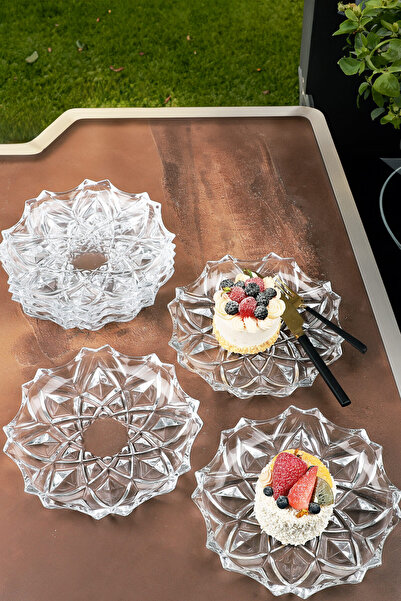 Porselen Diyarı Crystal Cut 6-Piece Cake Plate 20.5 cm