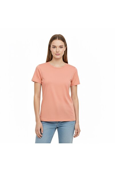 Sabaki تي شيرت نسائي سادة بدون طباعة من سالمون