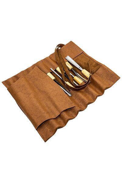 Rox Wood 0125 Deri Çantalı Premium Iskarpela Seti 12 Parça
