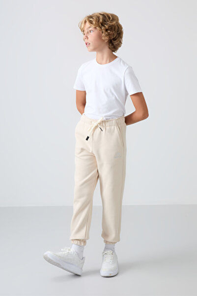 TOMMY LIFE Standart Fit Basic 2li Paket Siyah-Bej Erkek Çocuk Eşofman Alt - 11225