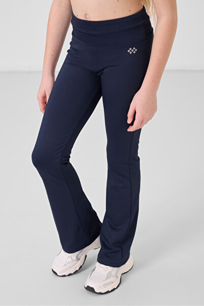 TOMMY LIFE Indigo Еластичні стандартні легінси Basic Performans з іспанськими штанинами для дівчаток - 75193