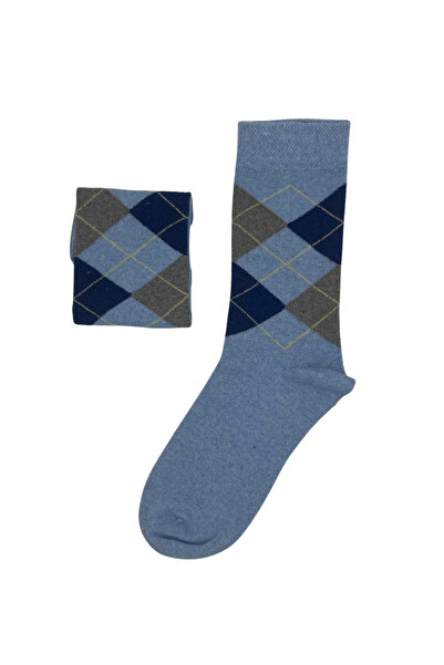 FENRA STUDIO AÇIK MAVİ BAKLAVA DESENLİ KLASİK ÇORAP