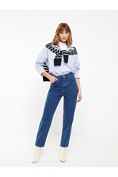 LC Waikiki Jeanshose für Damen mit hoher Taille und Standard-Passform und Tas...