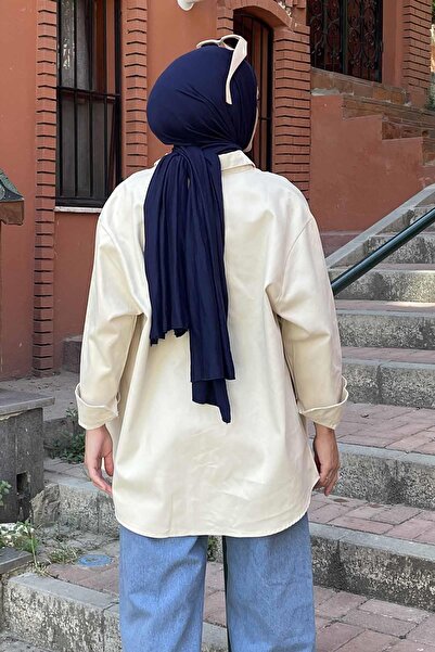 lamelif Πουκάμισο με μονή τσέπη από κρέμα γαμπαρντίνας