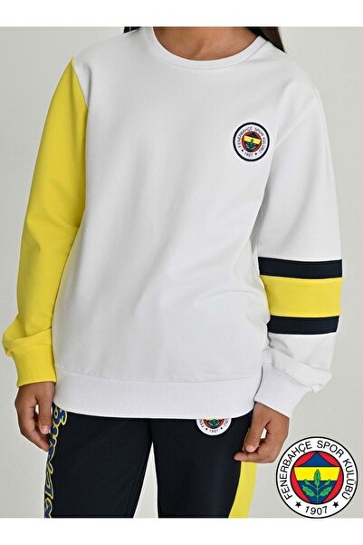 Fenerbahçe S.K. 25/26 Tribuna 6 Hanorac pentru copii cu logo-ul culorilor ALB