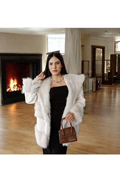 EsSo butik New Season Shawl Collar Fox Fabric Premium Lolita Fur Garnished Coat