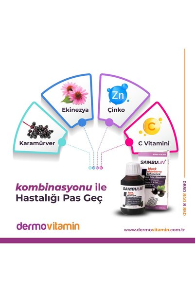 Dermovitamin سامبولين شراب يحتوي على نبات البلسان الأسود والإيكينيا 100 مل