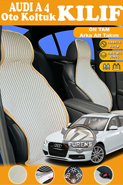 STS Oto Aksesuar غطاء مقعد سيارة أودي A4 متوافق مع سلسلة بريستيج البيج من الق...