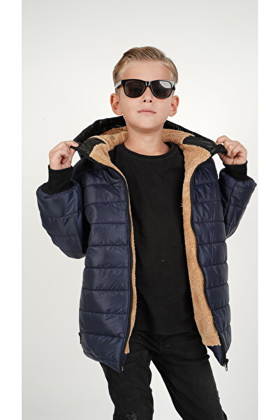 DUBLİNO KİDS Чоловічий дитячий водонепроникний та вітрозахисний куртка з капюшоном та хутряною підкладкою