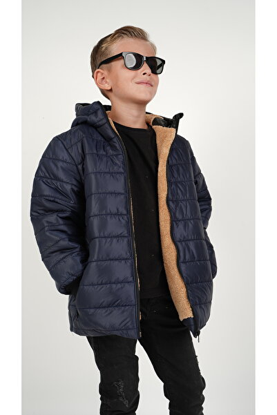 DUBLİNO KİDS Чоловічий дитячий водонепроникний та вітрозахисний куртка з капюшоном та хутряною підкладкою