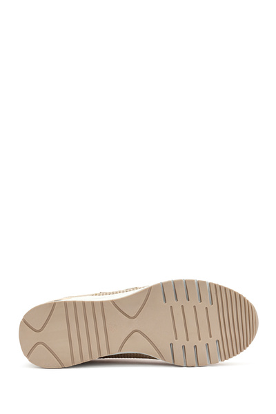 Derimod Zero Kadın Bej Fermuarlı Dolgu Topuklu Kumaş Sneaker 24WFD43086F