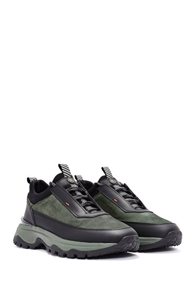 Derimod Erkek Yeşil Bağcıklı Nubuk Deri Sneaker 24WFD6505V3