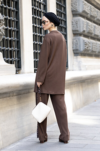 dilber fashion Leopard Garnili Double Face Cotton Lycra Double-Sided Tracksuit Set