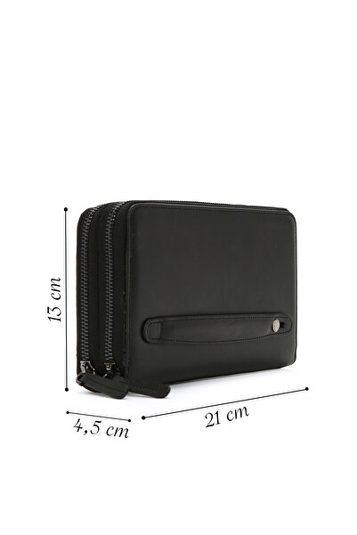 Derimod Erkek Siyah Telefon Bölmeli Deri El Çantası 23WBD3100CR
