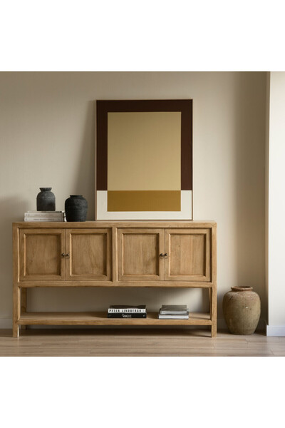Creawood Rustik Masif Ahşap Konsol, Büfe 160cm, %100MASİF