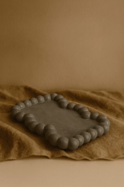 N&E Studio Bulut Formlu Boncuk Detaylı Mavi- Yeşil Sunumluk, Dekoratif Takı, Sunum Tabağı