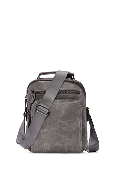 Derimod Anthracite Men's Leather Crossbody Bag - 22wbd 350318