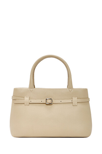 Derimod Geantă de umăr clasică din piele bej pentru femei 24WBD2304FT