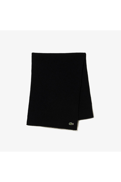 Lacoste Unisex Yün Siyah Atkı