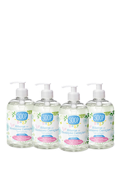 Bebek Biberon ve Beslenme Gereçleri Temizleyici 4 x 500 ml| Bitkisel Sabun Bazlı | Hipoalerjenik