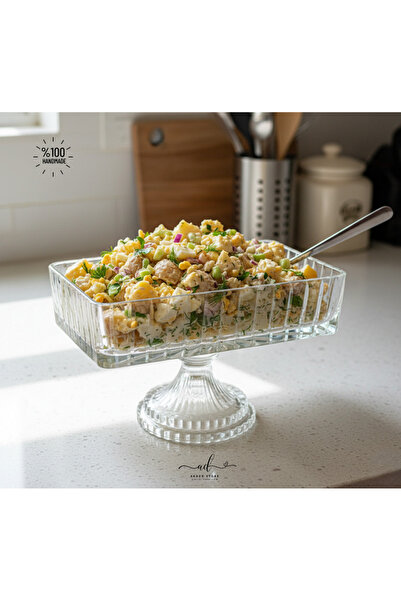 Akden Kristal KESME KRİSTAL DEKOR BATON SUNUM KASESİ