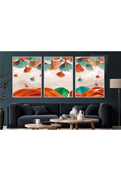 seninürünün Set de 3 picturi pe sticlă tematice de artă cu imprimare pe sticlă cu cadru din aluminiu 0048