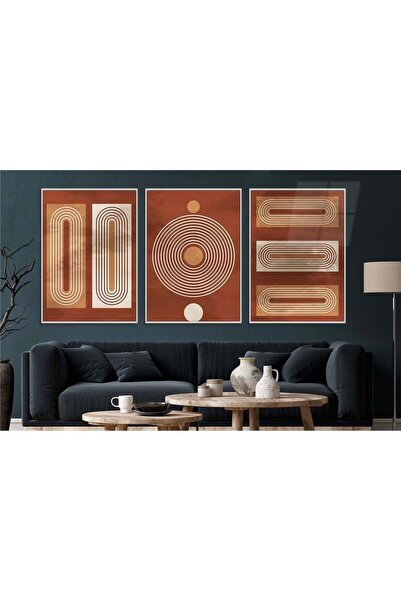 seninürünün Set de 3 picturi pe sticlă tematice de artă cu imprimare pe sticlă cu cadru din aluminiu 0053