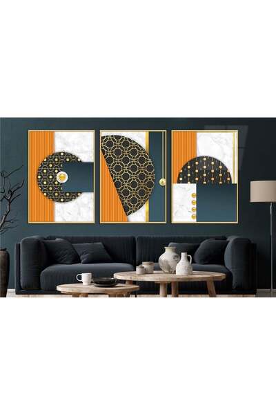 seninürünün Σετ 3 τεμαχίων με θέμα την τέχνη της εκτύπωσης σε πραγματικό γυαλ...