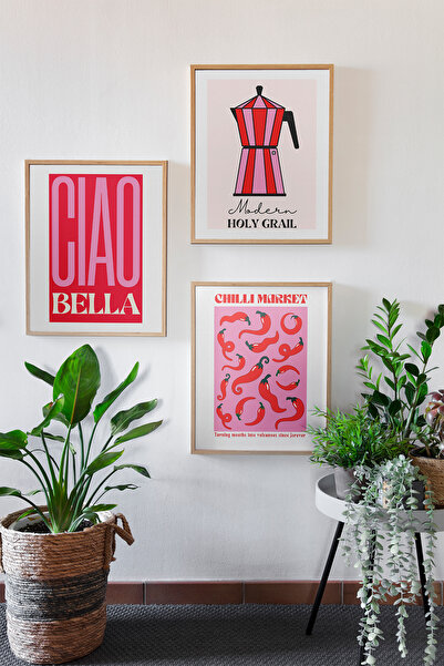 Metranya Duvar Posteri Set 3'lü Çerçevesiz Mutfak Salon Yatak Odası Kahve Köşesi Oda Dekoru Hediye Estetik