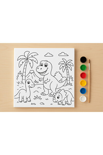 Hobiuniverse Çocuklar İçin Dinozor Temalı Eğitici Boyama Seti - Yaratıcılık G...