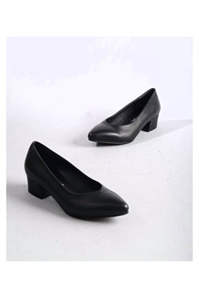 Crista Hakiki Deri Alçak Topuklu Klasik Hostes Ayakkabısı