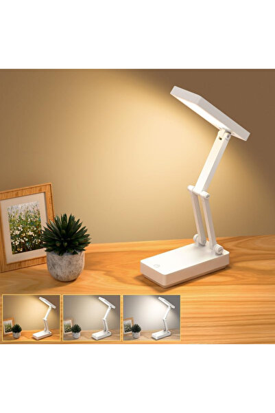 nelerbulurum ŞARJLI VE SOLARLI 3 RENK IŞIKLI(BEYAZ,SARI,KARIŞIK) DOKUNMATİK TUŞLU KATLANABİLİR MASA LAMBASI