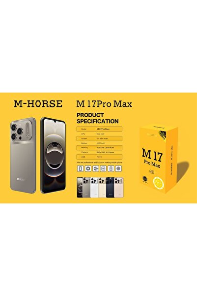 M HORSE M-Horse M17 Pro Max Smartphone with 128GB Storage and 8GB RAM, 6.8-inch Display, and 5000mAh Battery