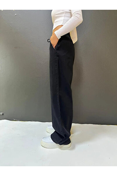 St.Poll BEL LASTİKLİ BAĞCIKLI BOL PAÇA PALAZZO YAZLIK DENIM PANTOLON