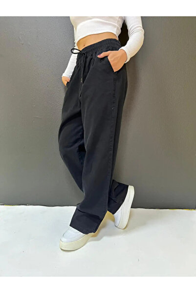 St.Poll BEL LASTİKLİ BAĞCIKLI BOL PAÇA PALAZZO YAZLIK DENIM PANTOLON