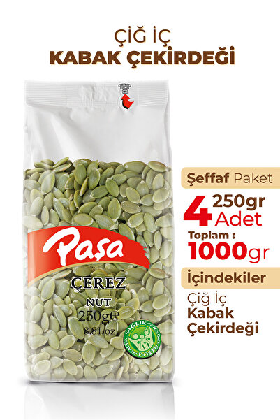 Paşa Kuruyemiş Çiğ İç Kabak Çekirdeği 250 gr X 4 Adet (1 kg)
