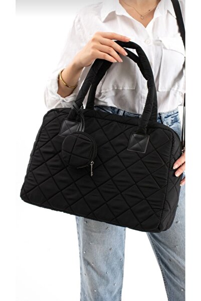 themoiss Black Women's Large Size Soft Hand and Cross-Use Shoulder Bag