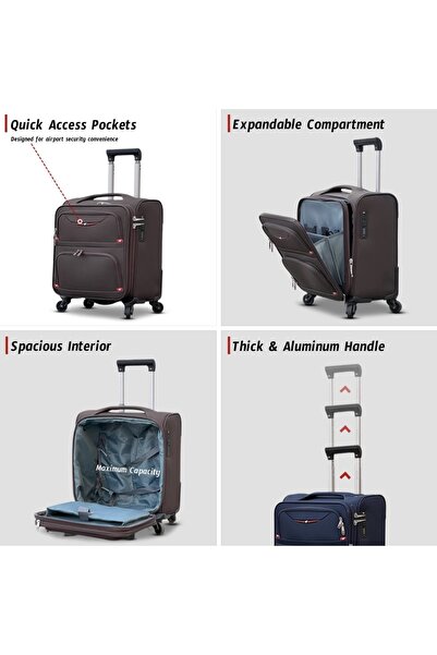 ZAAPPY Pilot Carry-On Cabin Luggage – 18 Inch Trolley Bag for 2-3 Days Business Trips, Lightweight