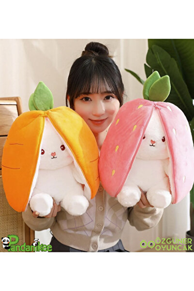 Pandamkee Özgüneroyuncak. Çilektavşan Çantalı 50 cm Sevgiliye Özel