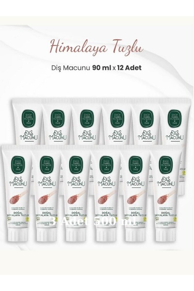 Eyüp Sabri Tuncer Diş Macunu 90 Ml - Doğal Himalaya Tuzlu X 12 Adet