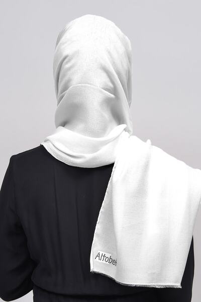 Altobeh Women's Solid Color Twinkle Glitter Hijab Shiny Evening Dress Shawl - White